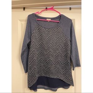 Sweater with shear bottom